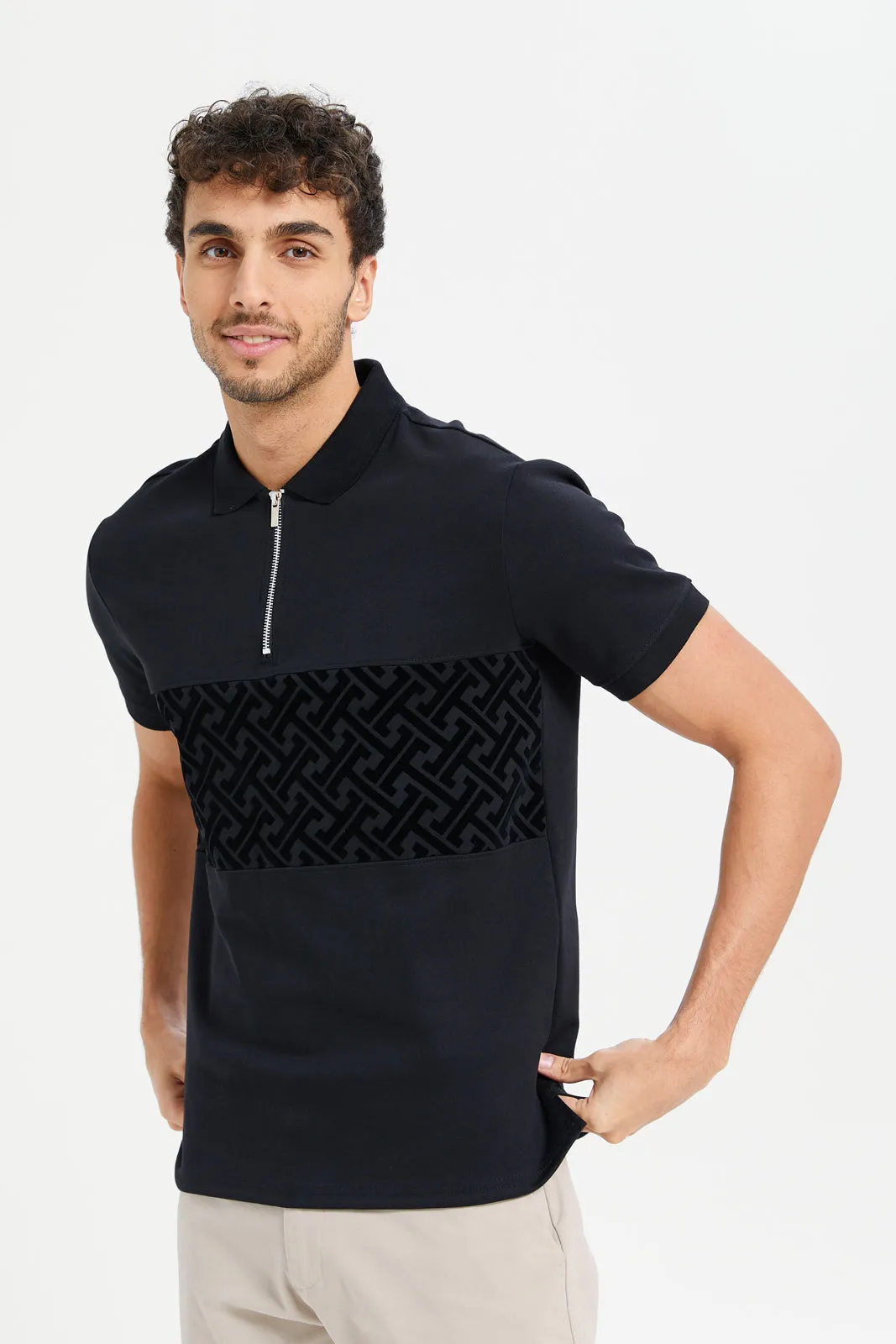 Men Black Polo Shirt sold by Redtag