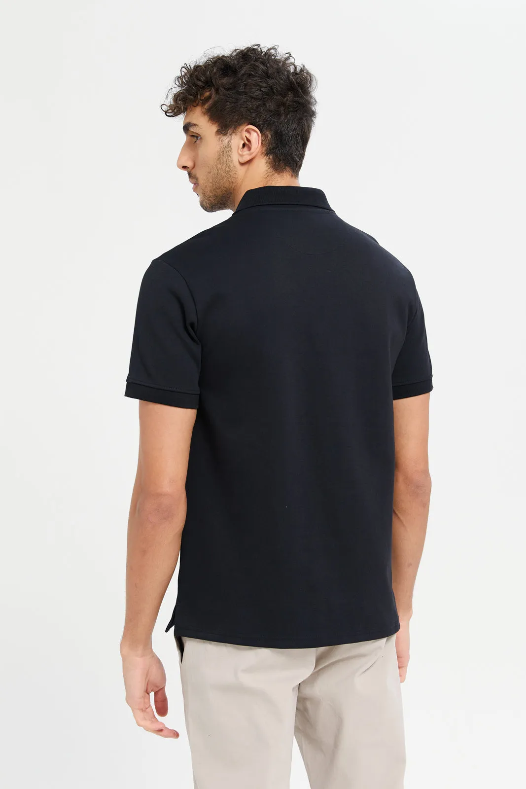 Men Black Polo Shirt sold by Redtag product image thumbnail 3