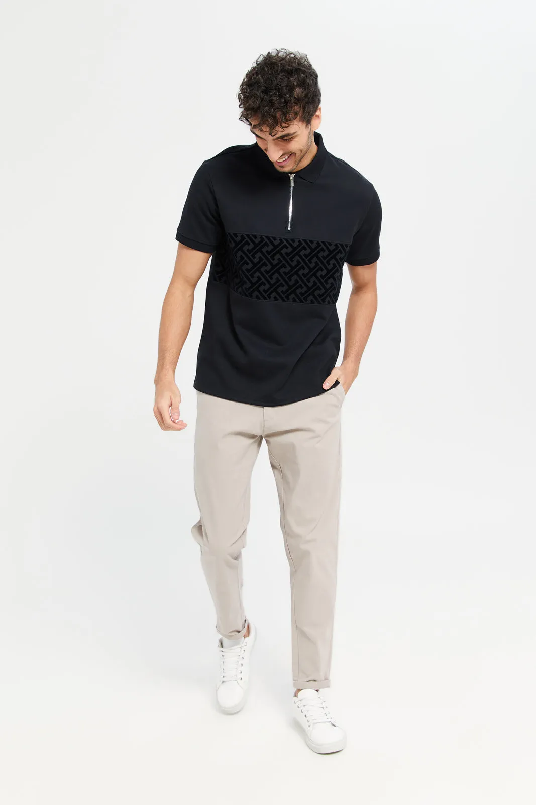 Men Black Polo Shirt sold by Redtag product image thumbnail 2