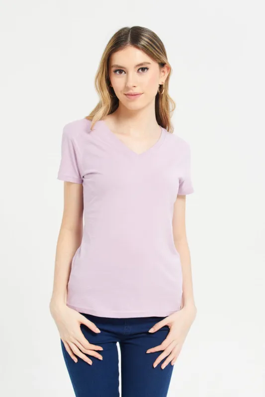 Women Lilac Basic T-Shirt sold by Redtag