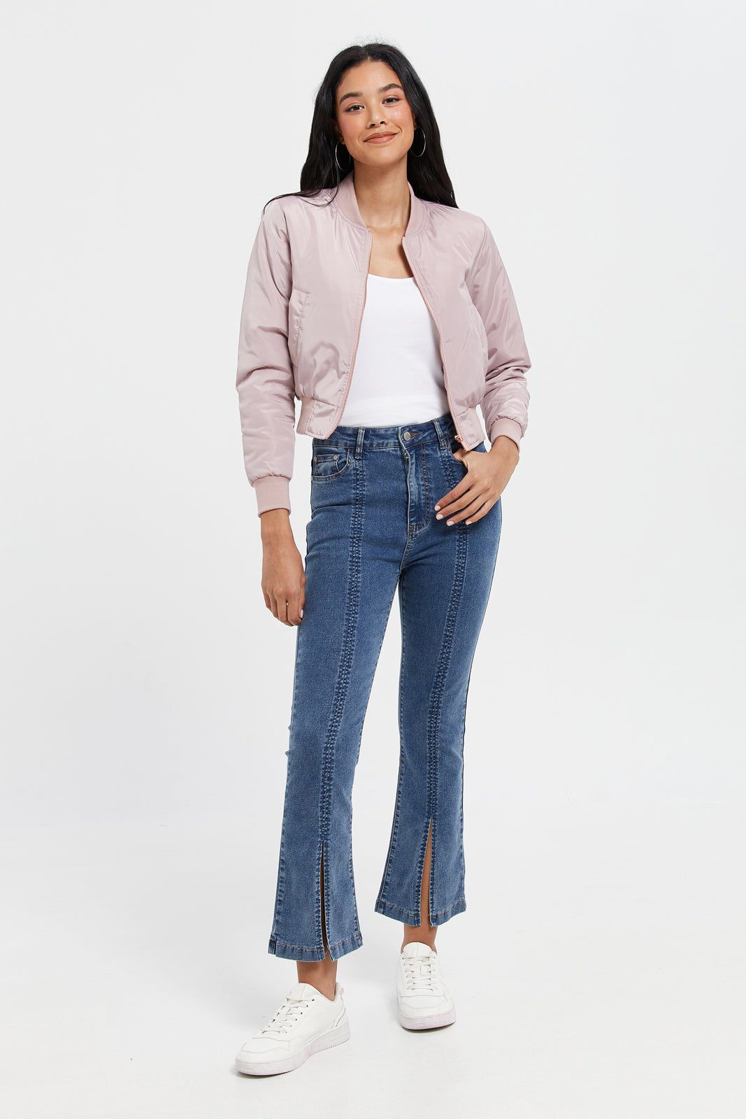 Women Pink Bomber Jacket sold by Redtag product image thumbnail 2