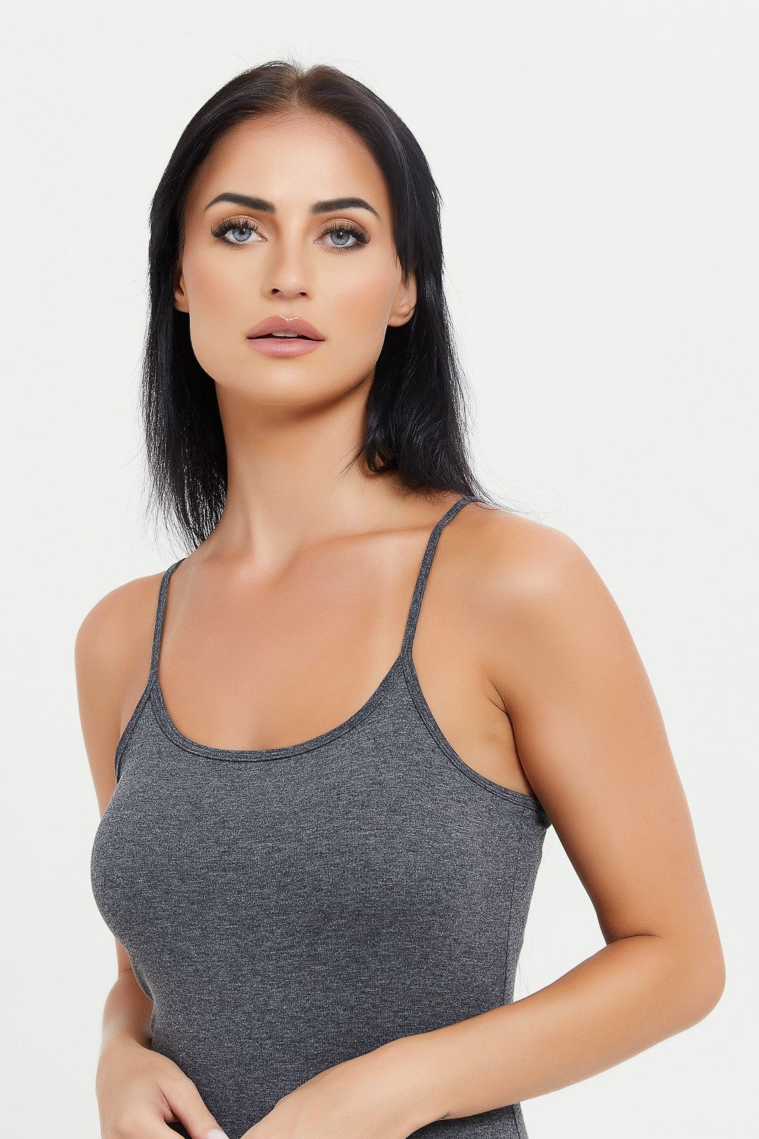 Women Charcoal Plain Strappy Vest sold by Redtag product image thumbnail 4