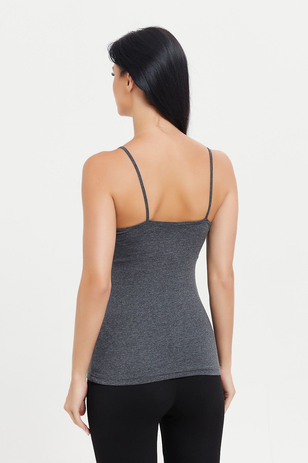 Women Charcoal Plain Strappy Vest sold by Redtag product image thumbnail 3