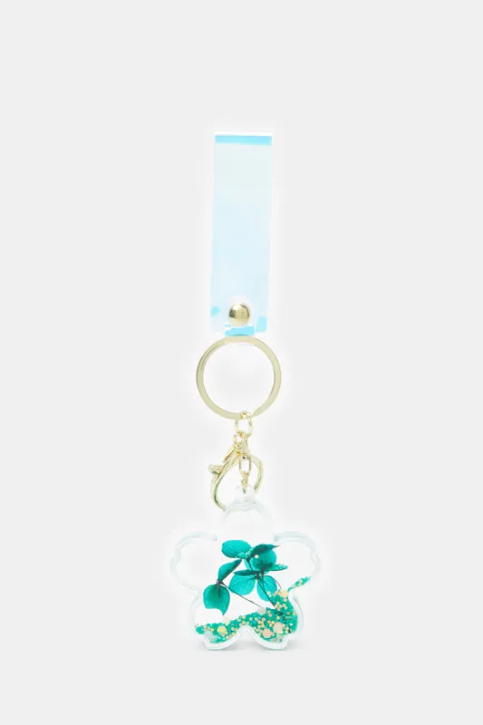 Blue Embellished Fashion Key Ring sold by Redtag