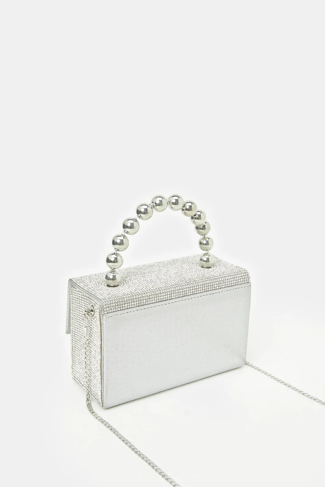 Women Silver With Pearl Handle Evening Clutch sold by Redtag product image thumbnail 2