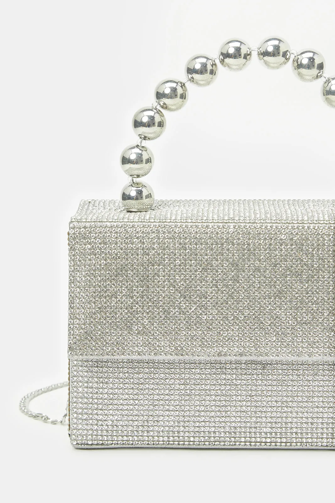 Women Silver With Pearl Handle Evening Clutch sold by Redtag product image thumbnail 3