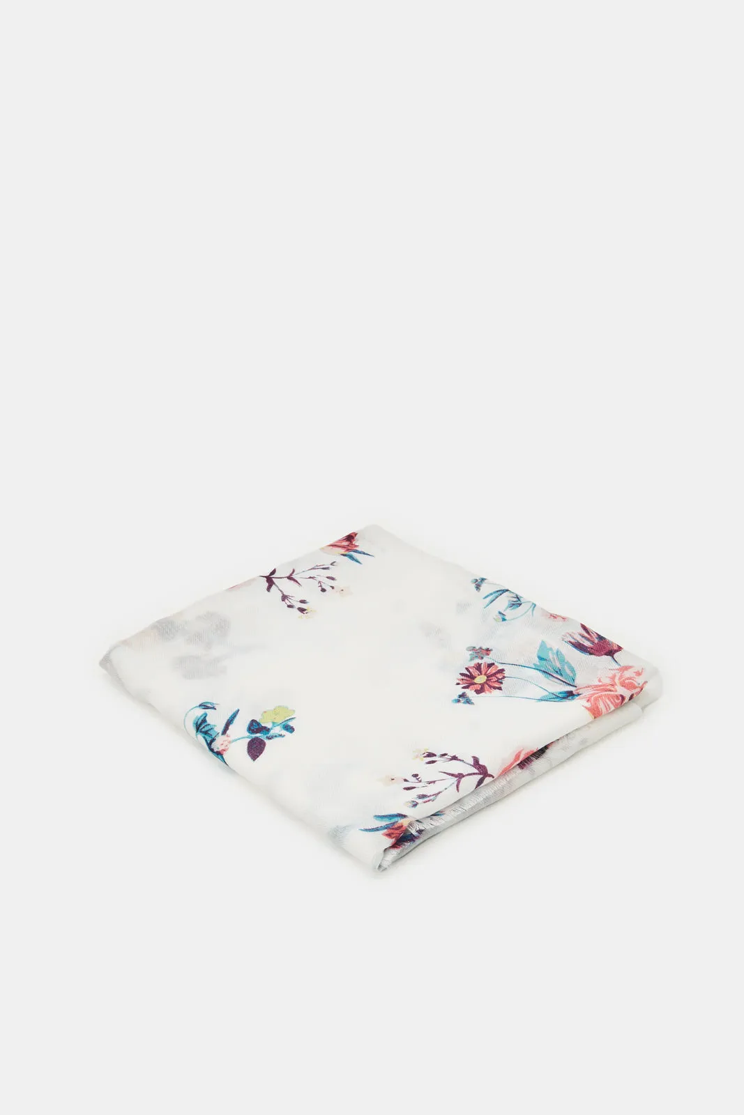 Women White Floral Printed Scarf sold by Redtag product image thumbnail 2