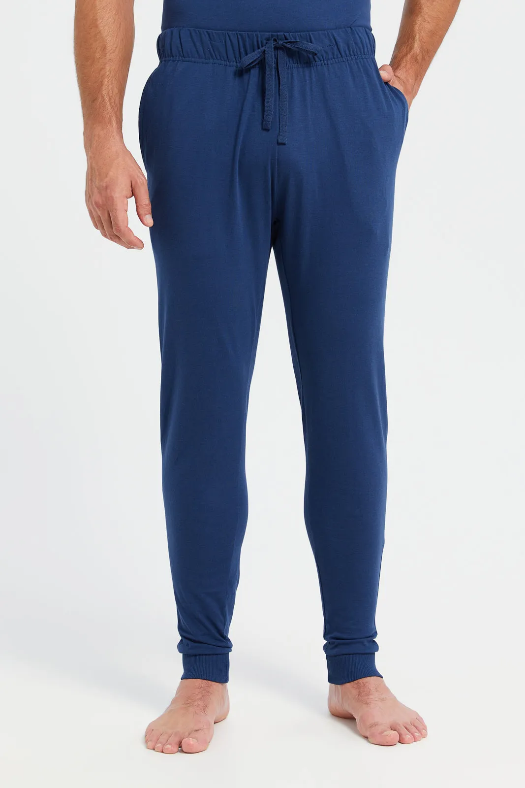 Men Blue Plain T-Shirt And Pants Pyjama Set (2 Piece) sold by Redtag product image thumbnail 3