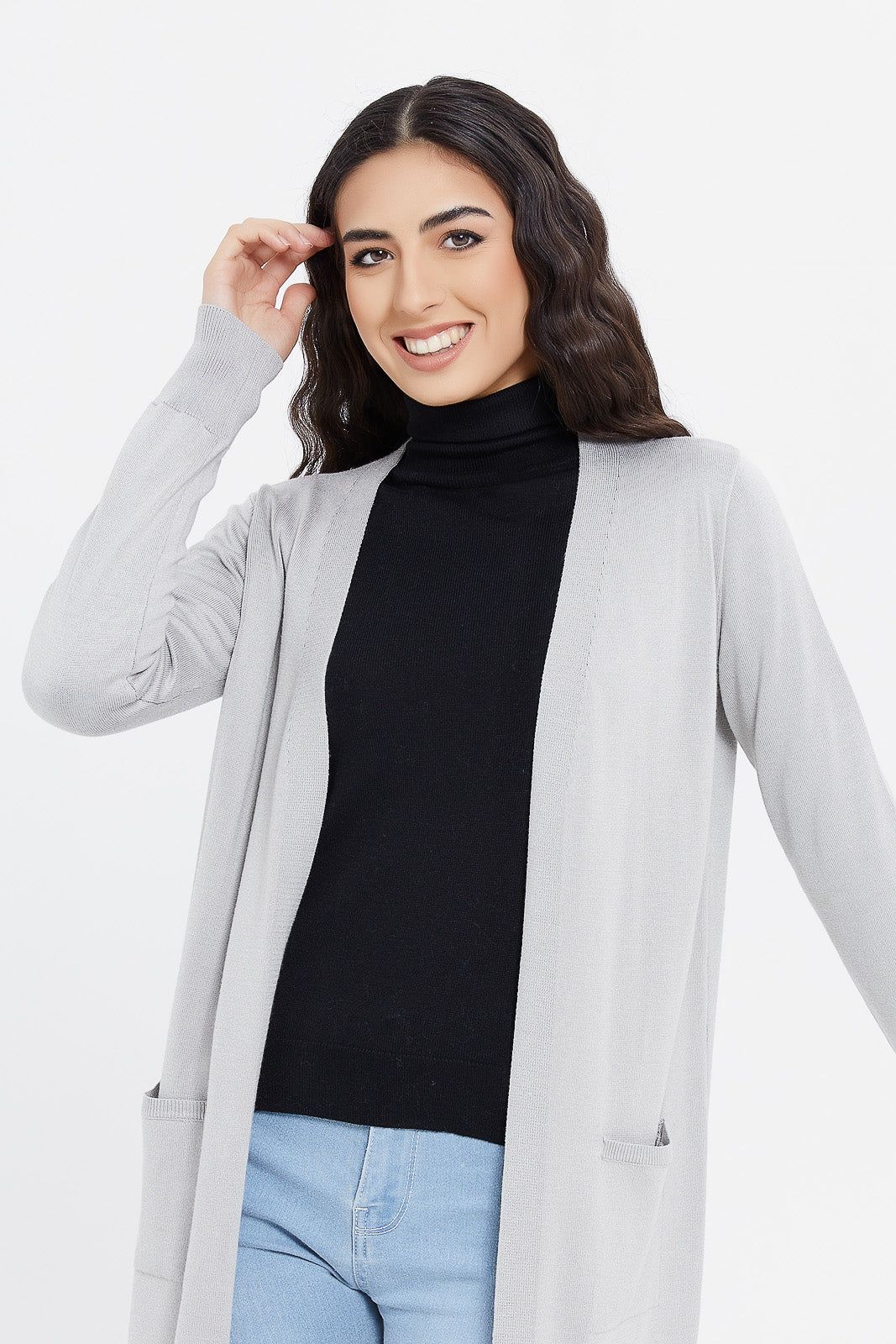 Women Grey Knitted Cardigan sold by Redtag product image thumbnail 4
