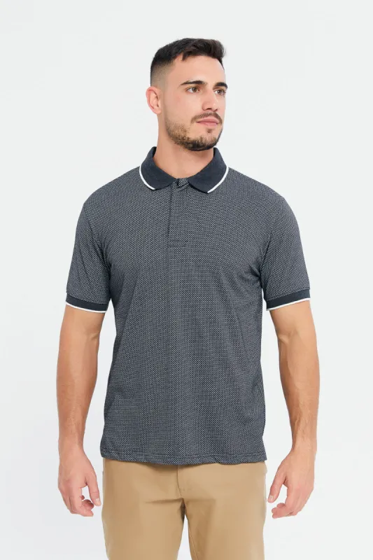 Men Grey Short Sleeved Polo Shirt sold by Redtag