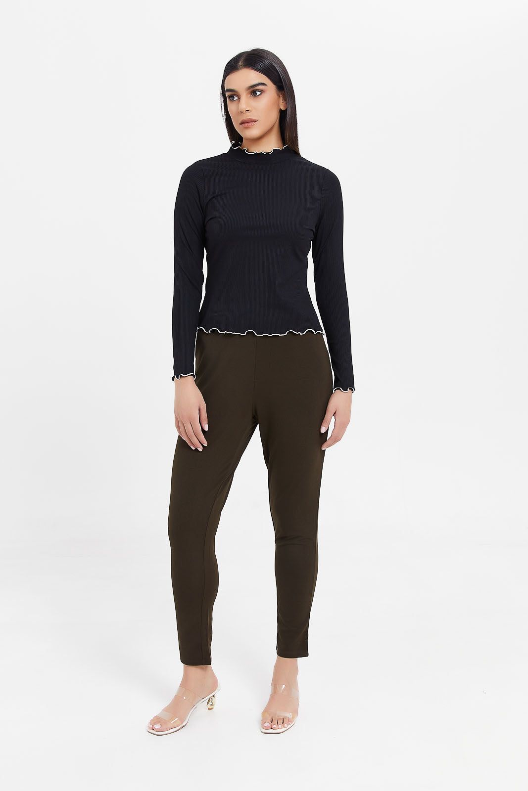 Women Black Ribbed Top sold by Redtag product image thumbnail 2