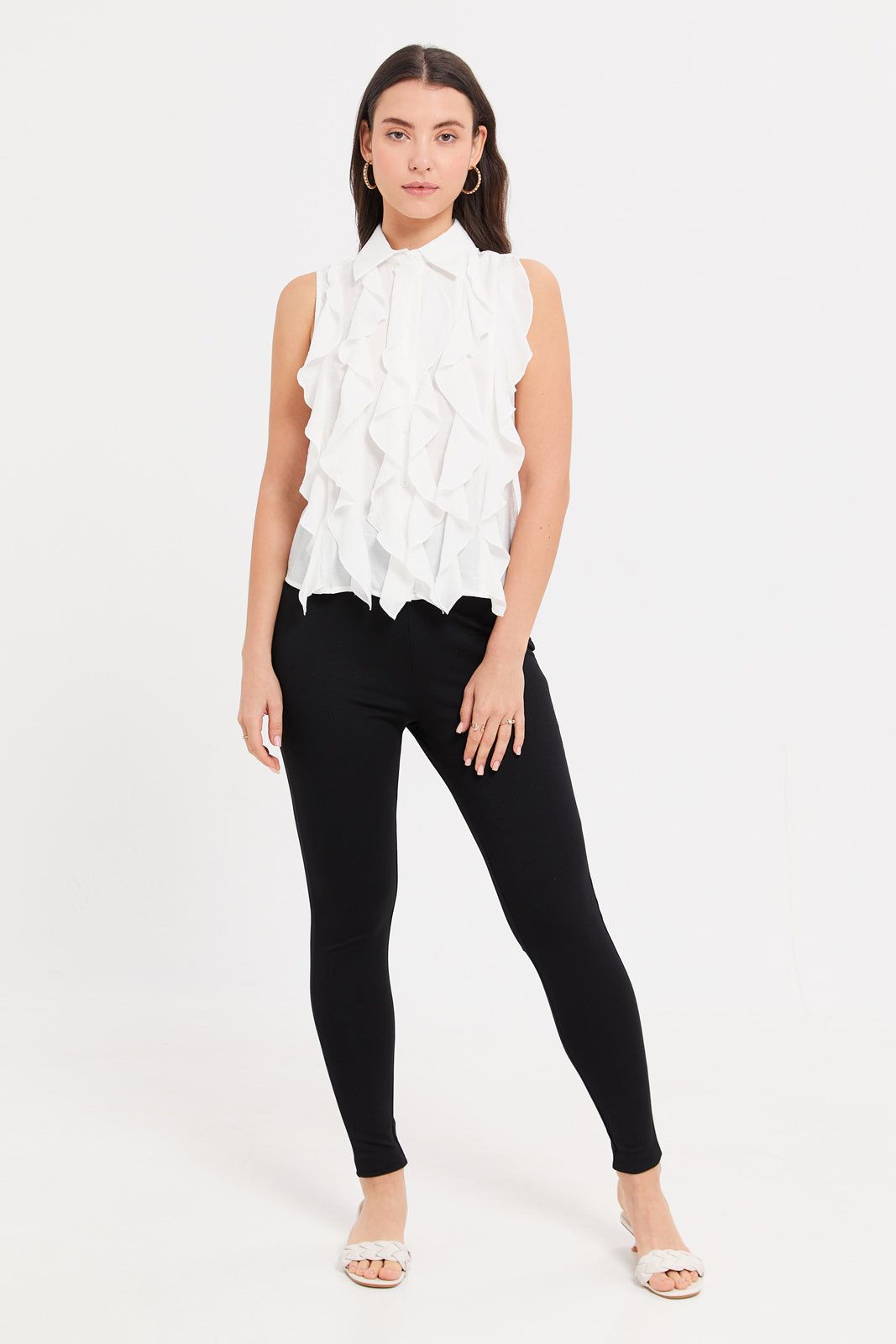 Women White Full Ruffled Front Top sold by Redtag product image thumbnail 2