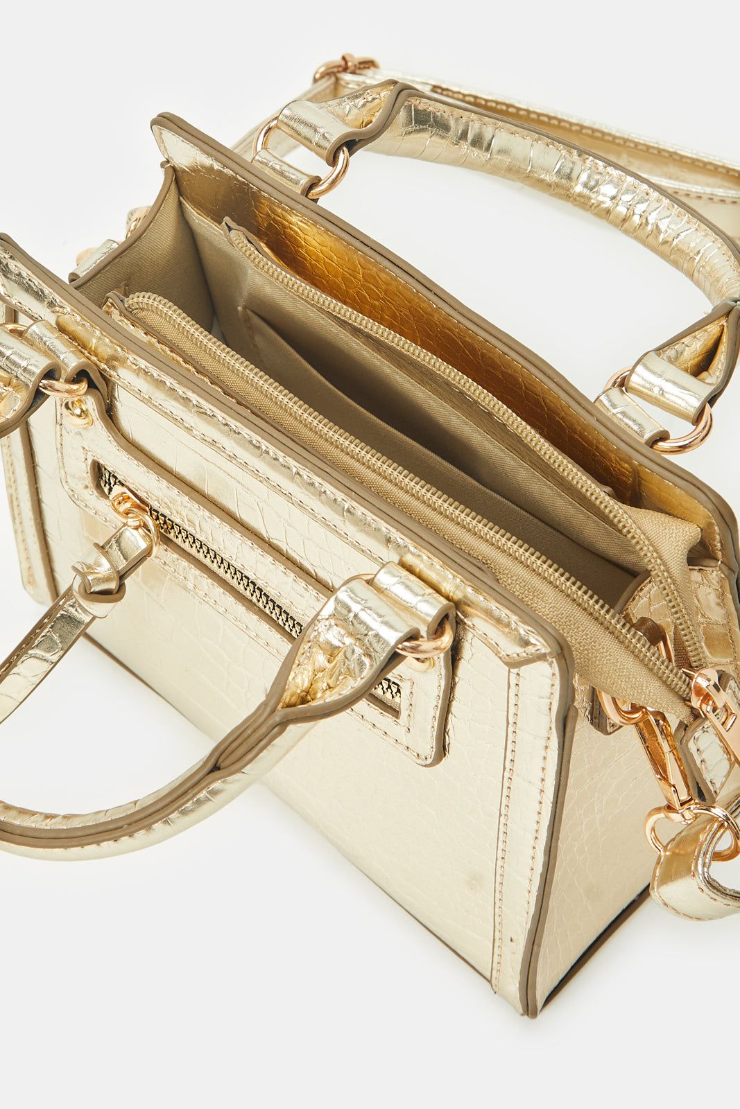 Women Gold Textured Cross Body Bag sold by Redtag product image thumbnail 4