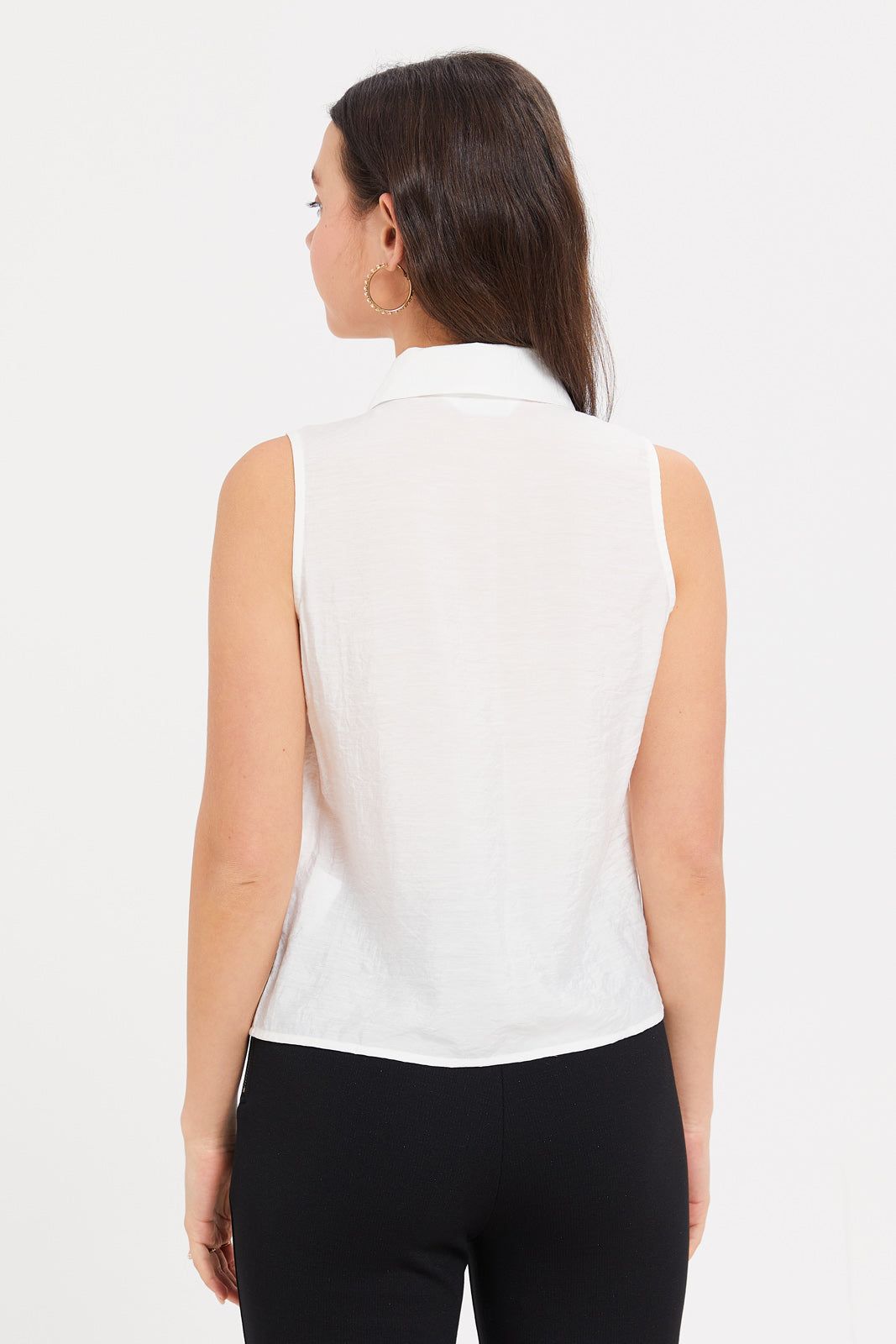 Women White Full Ruffled Front Top sold by Redtag product image thumbnail 3