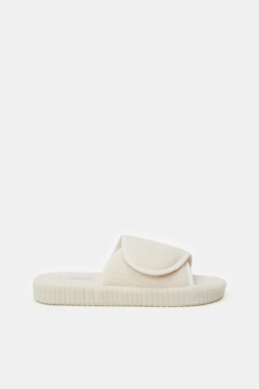 Women Ivory Velcro Slipper sold by Redtag