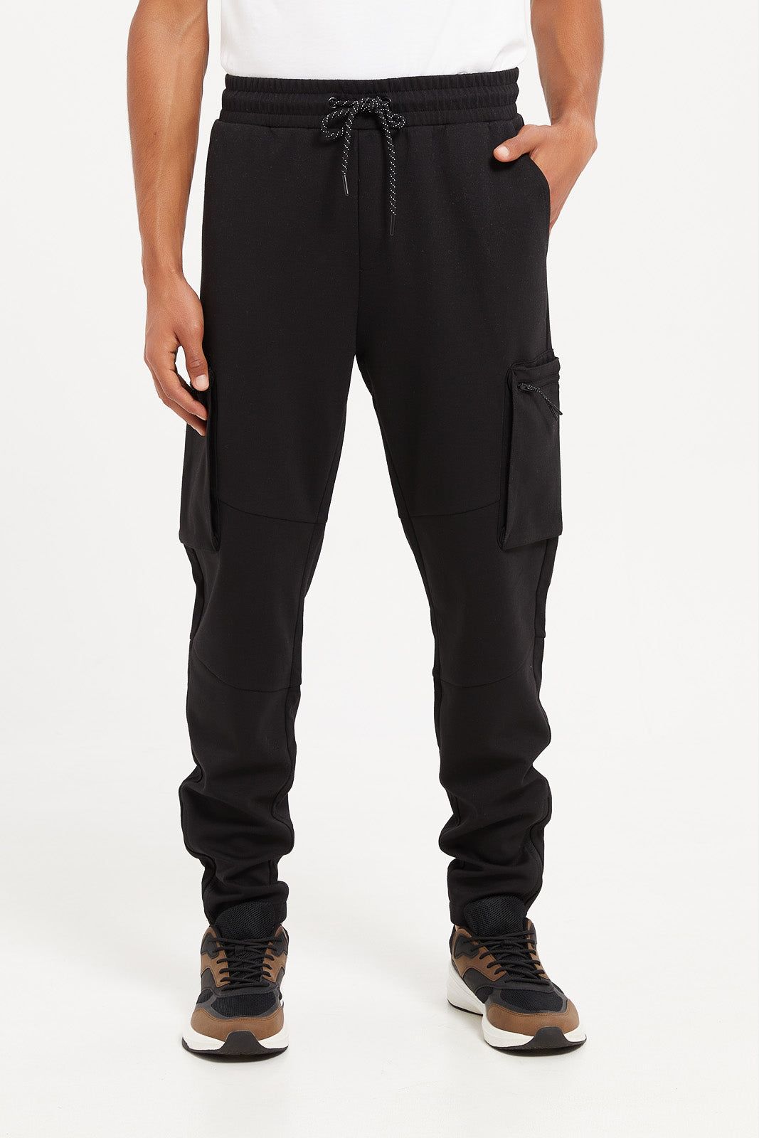 Men Black Jogger Pants With Cargo Pockets sold by Redtag