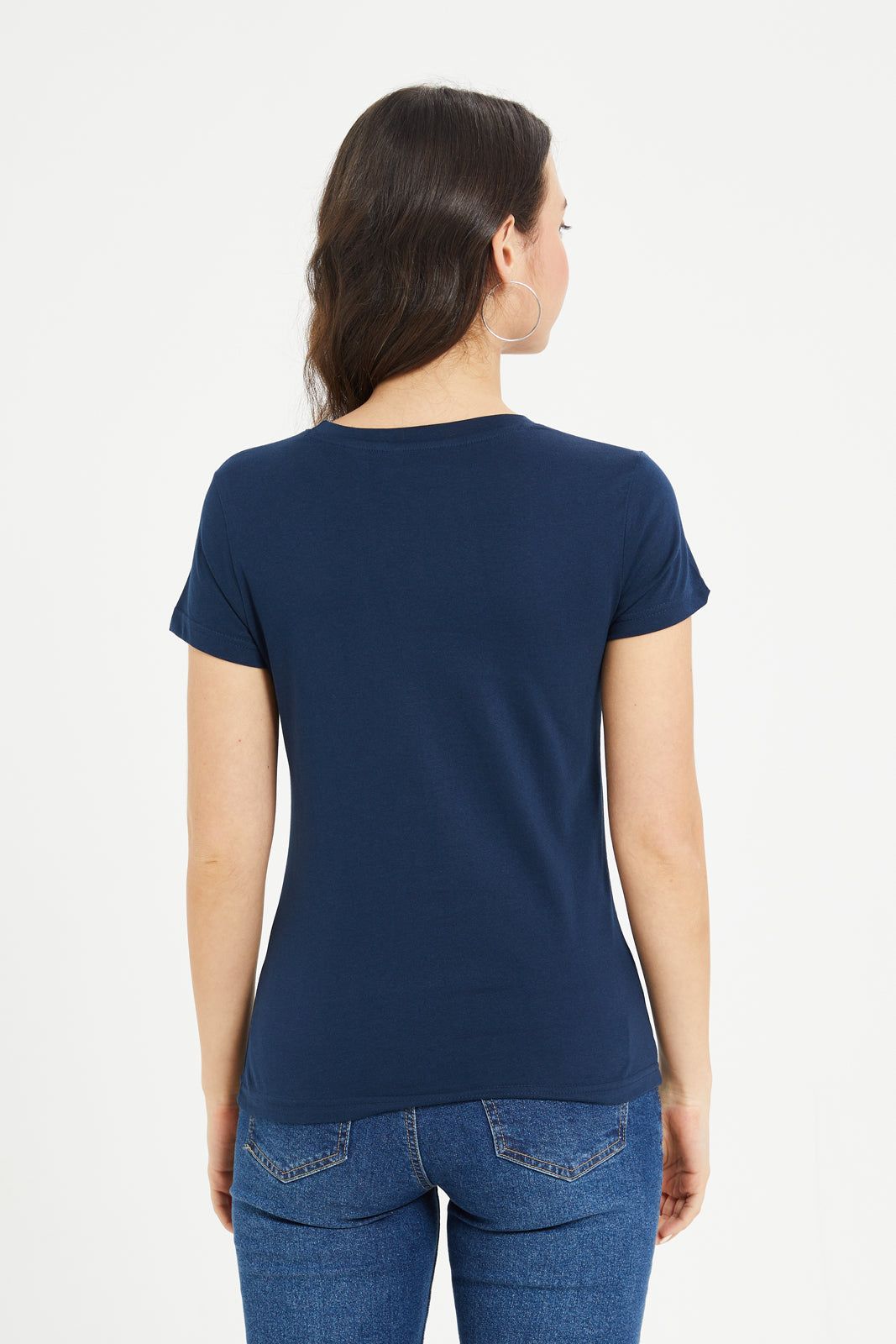 Women Navy Basic T-Shirt sold by Redtag product image thumbnail 3
