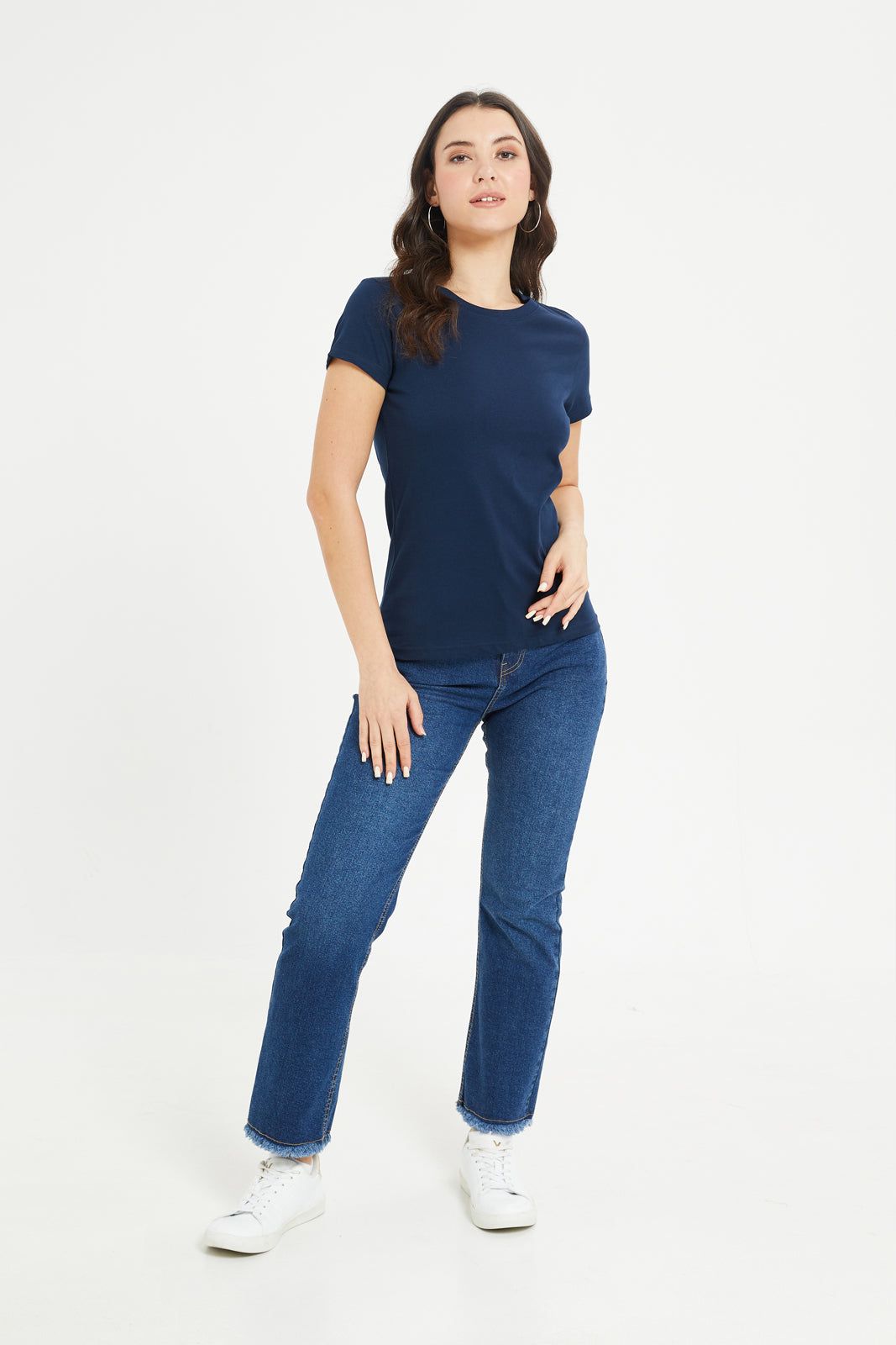 Women Navy Basic T-Shirt sold by Redtag product image thumbnail 2