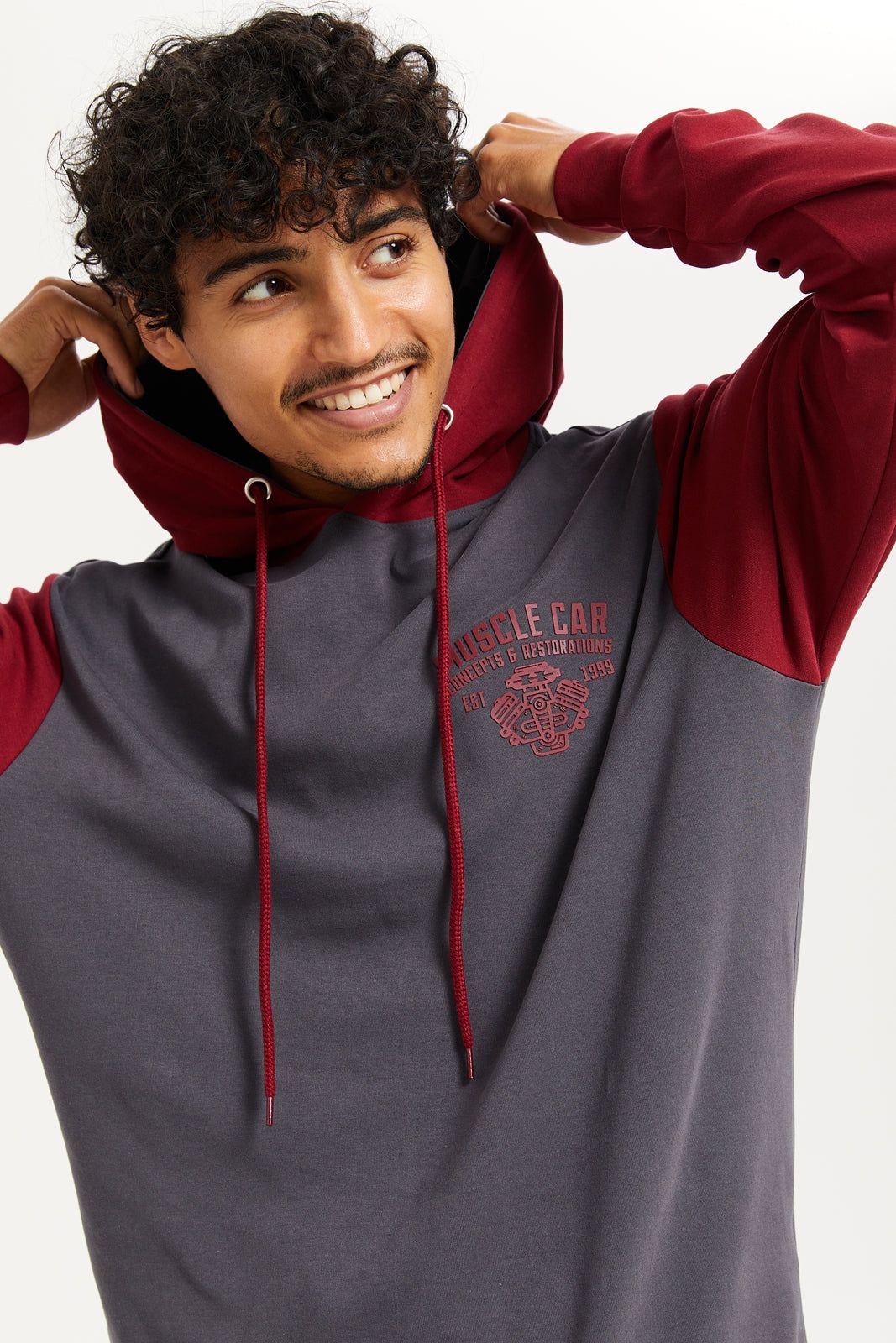Men Grey And Burgundy Sweatshirt sold by Redtag product image thumbnail 4