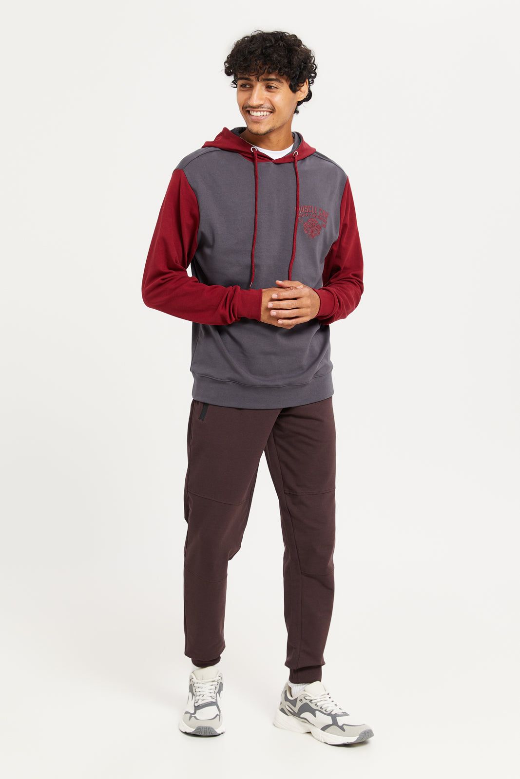 Men Grey And Burgundy Sweatshirt sold by Redtag product image thumbnail 2