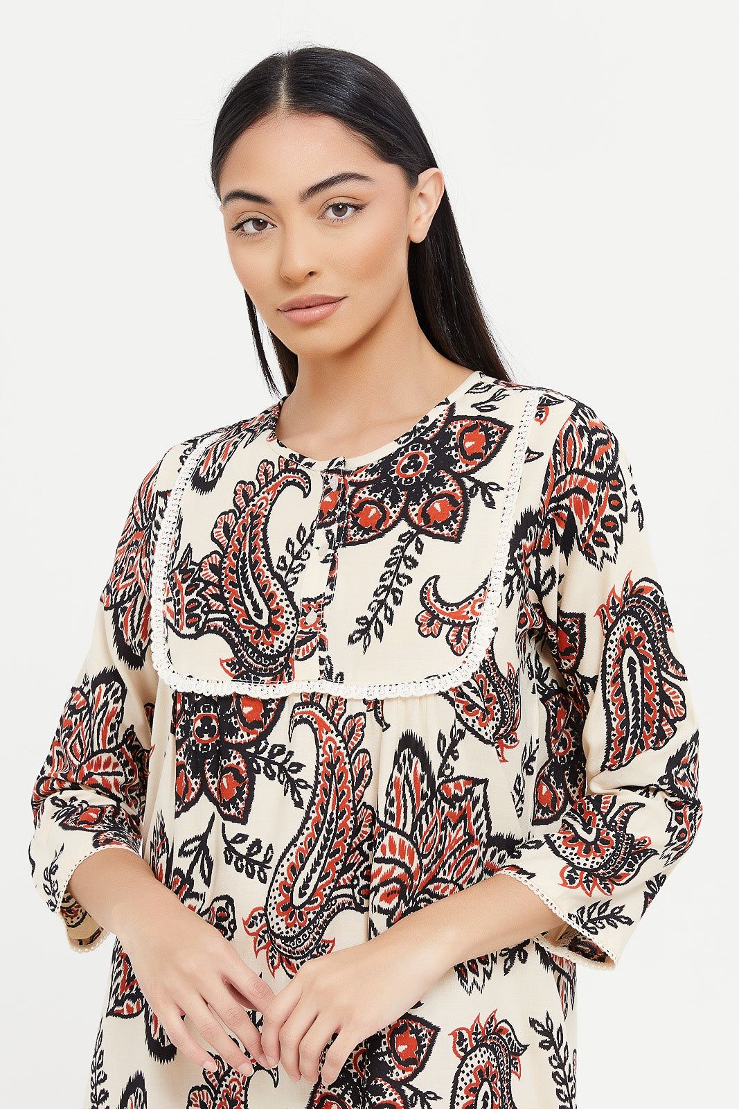 Women Beige Printed Nightgown sold by Redtag product image thumbnail 2