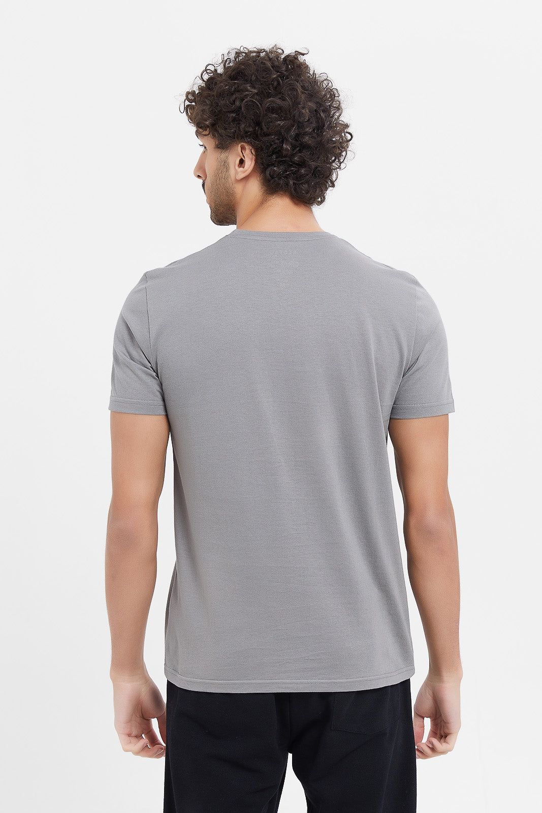 Men Grey Graphic T-Shirt sold by Redtag product image thumbnail 3