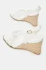 Women White Patent Wedge Sandal sold by Redtag