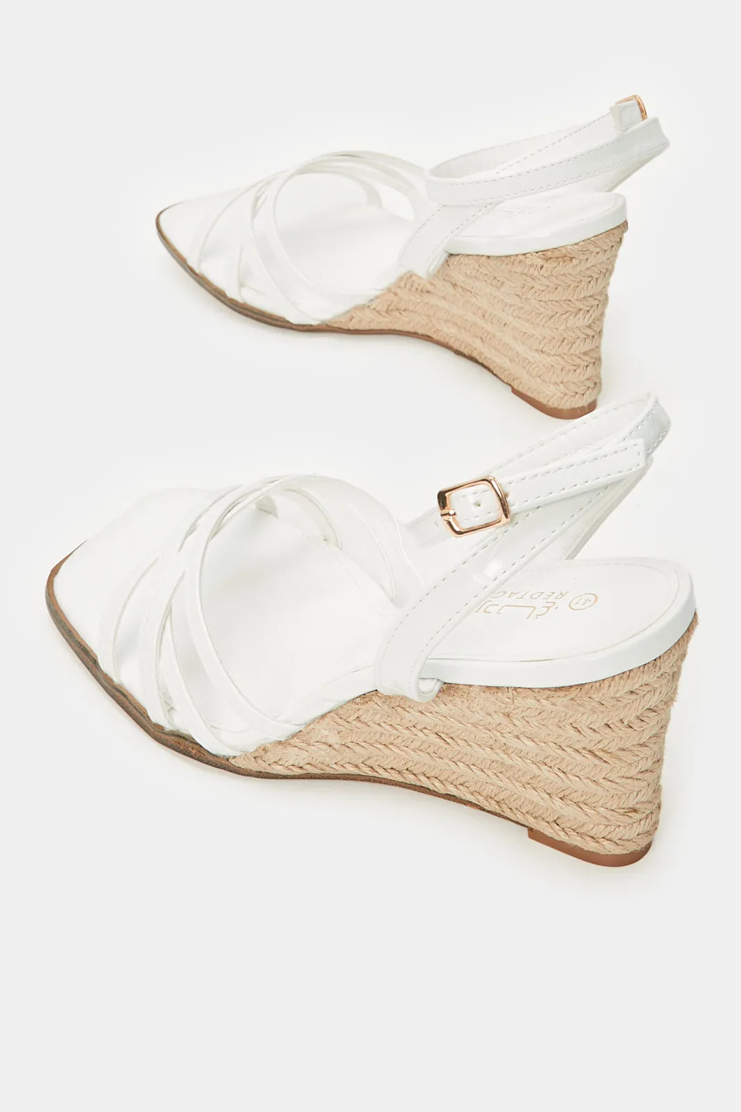 Women White Patent Wedge Sandal sold by Redtag product image thumbnail 4