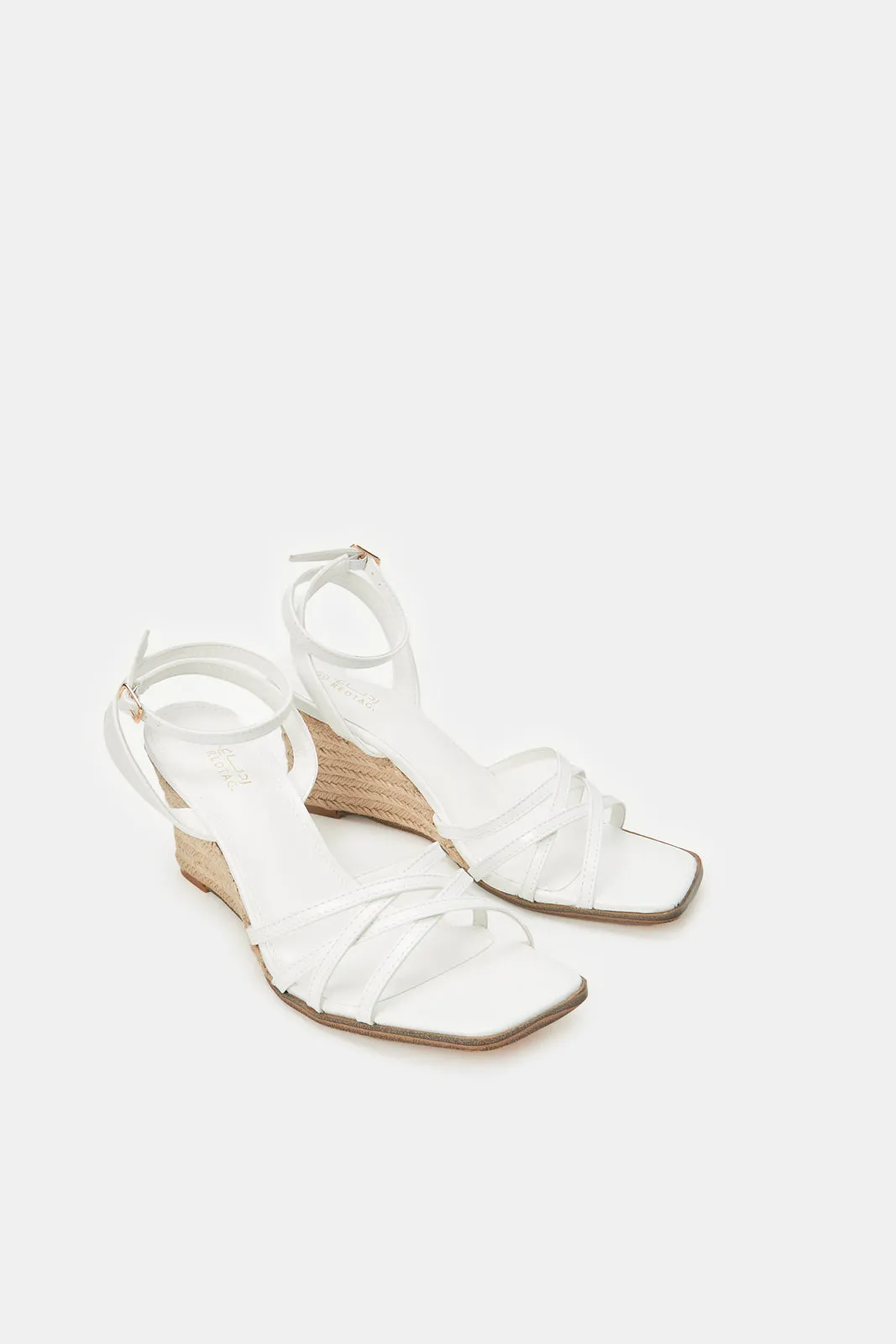 Women White Patent Wedge Sandal sold by Redtag product image thumbnail 2