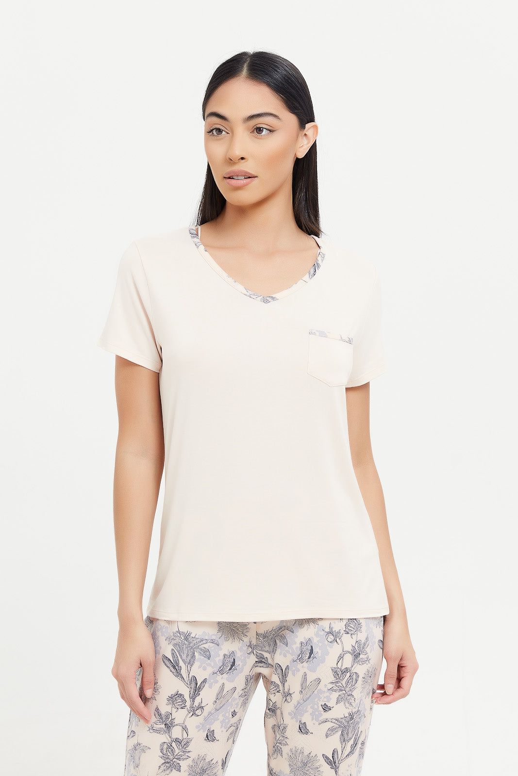 Women Beige Printed Pajama Set (2 Piece) sold by Redtag product image thumbnail 2