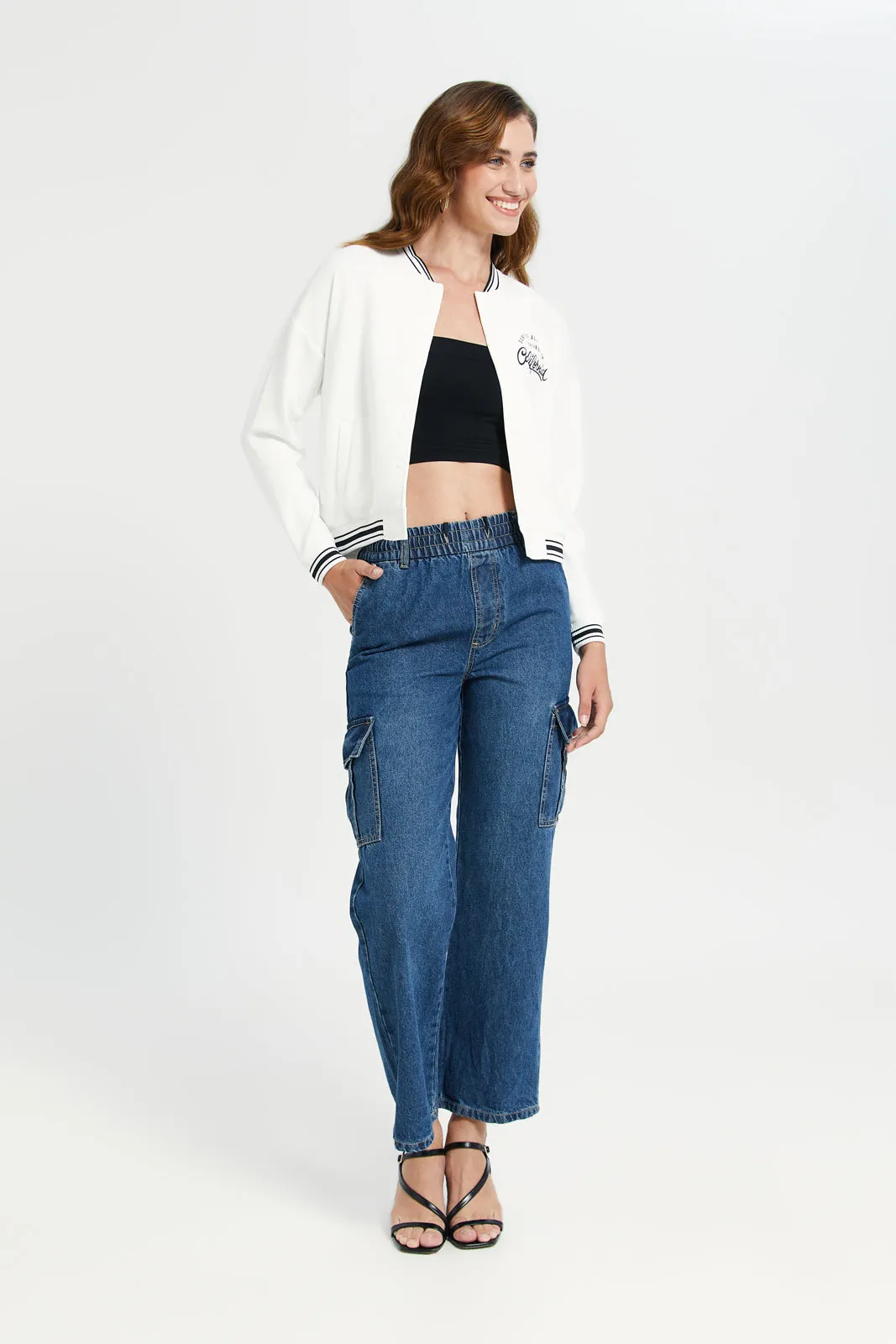 Ivory With Front Open Snap Button Jacket sold by Redtag product image thumbnail 2