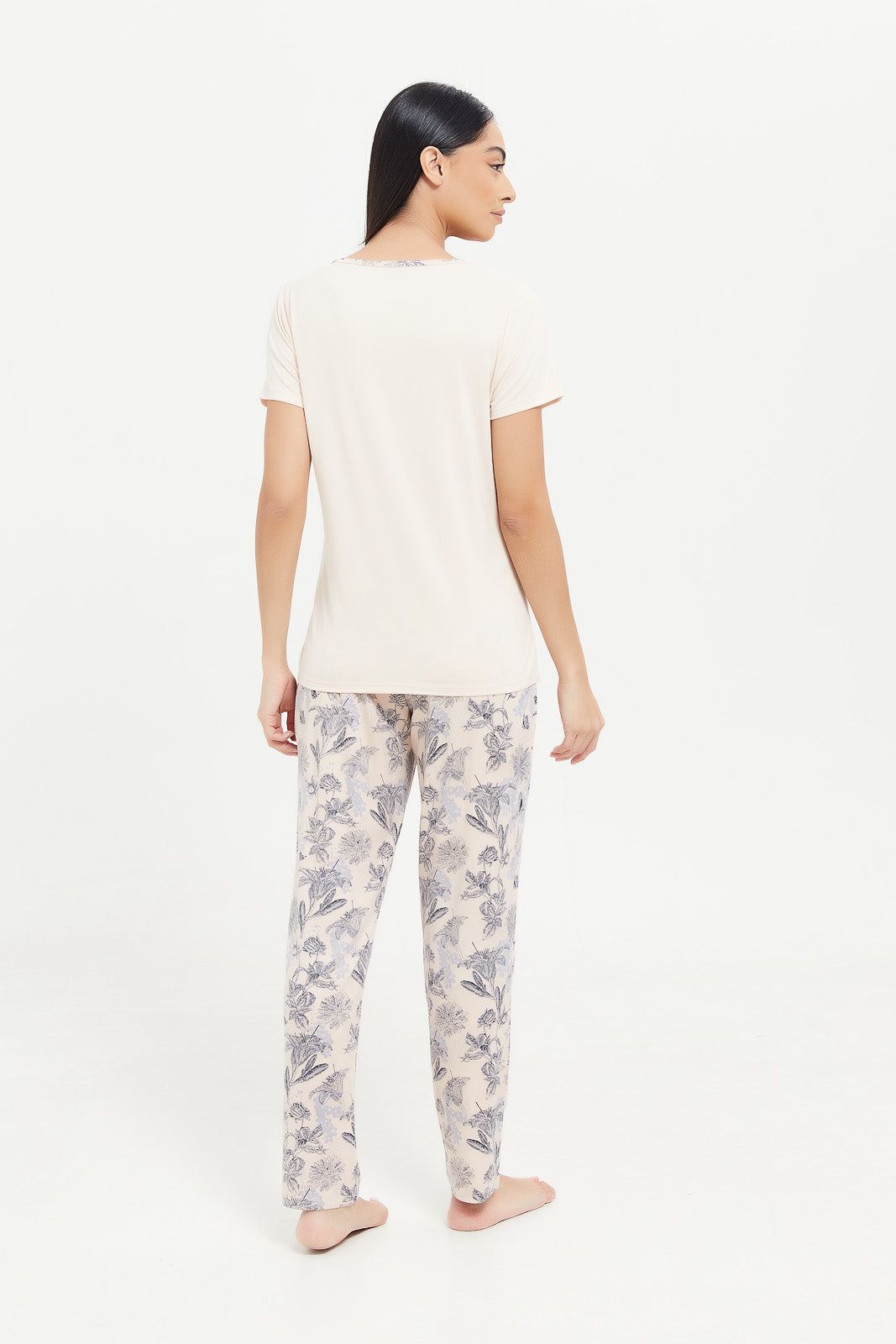 Women Beige Printed Pajama Set (2 Piece) sold by Redtag product image thumbnail 4