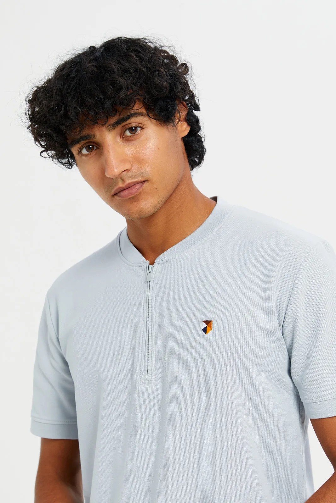 Men Blue Henley Polo Shirt sold by Redtag product image thumbnail 4
