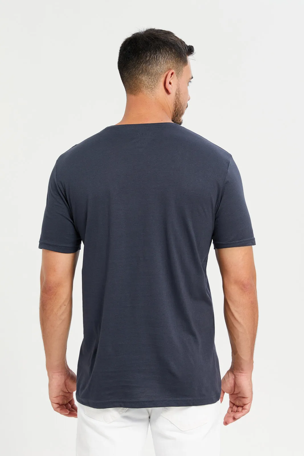 Men Charcoal Graphic T-Shirt sold by Redtag product image thumbnail 3