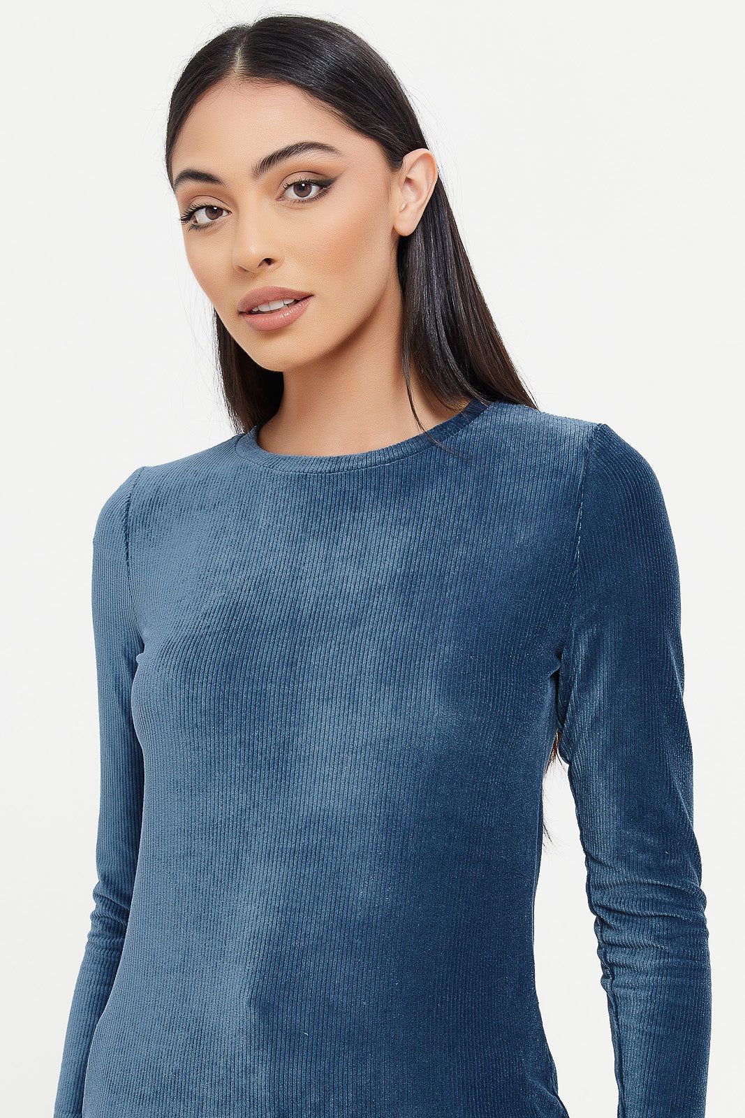 Women Blue Velour Sweatshirt With Drawstring sold by Redtag product image thumbnail 4