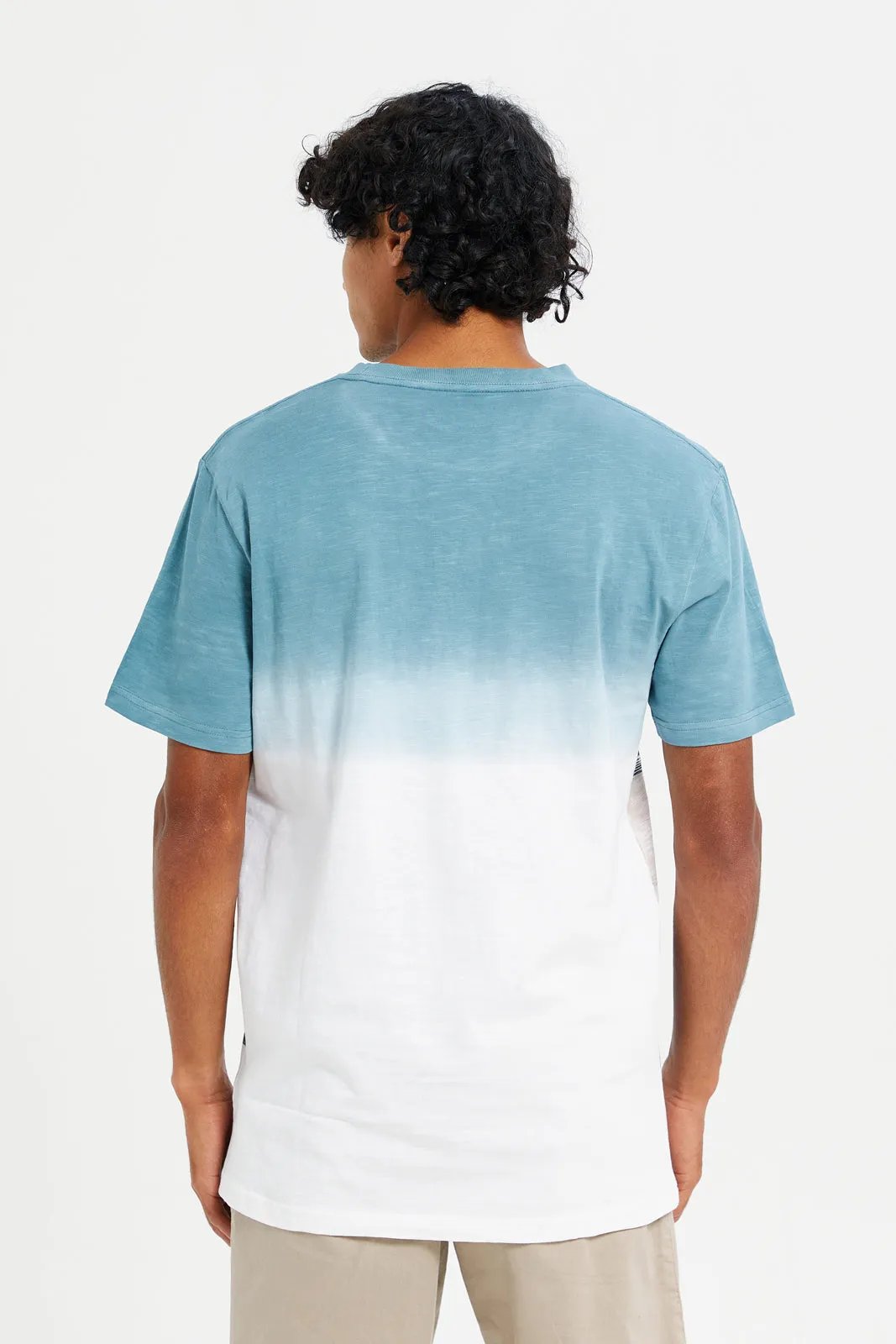 Men Blue And White Printed T-Shirt sold by Redtag product image thumbnail 5