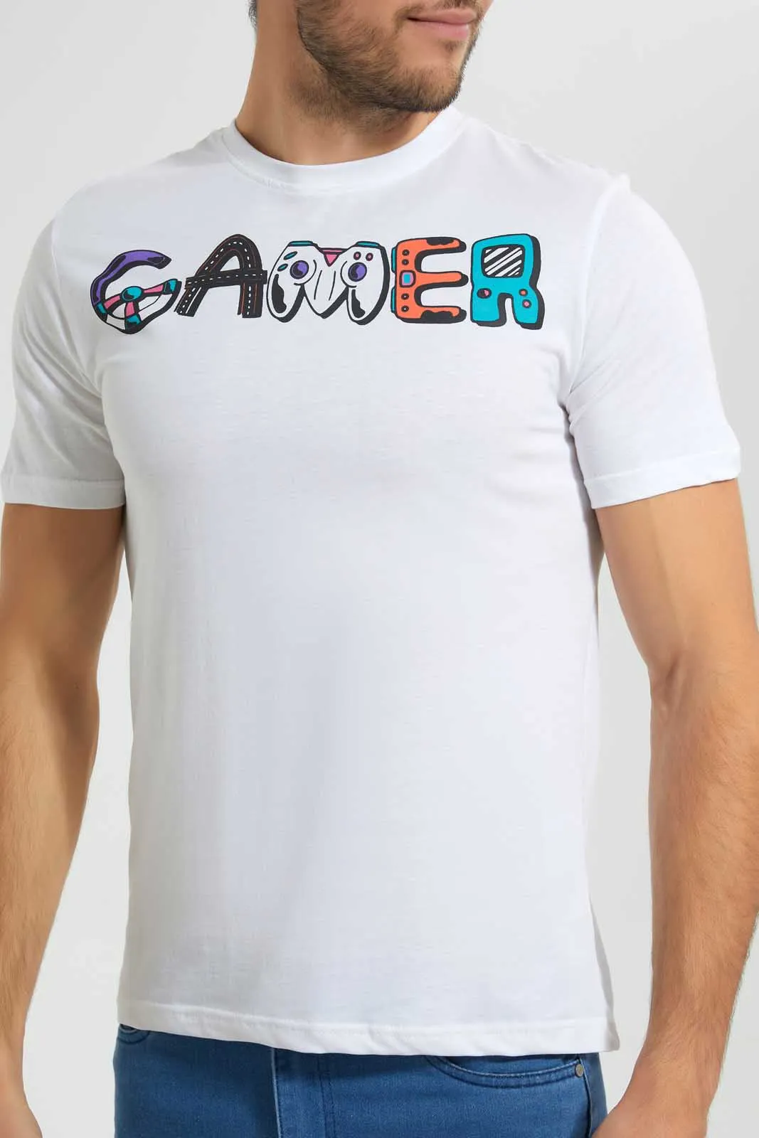 White Graphic T-Shirt sold by Redtag product image thumbnail 3