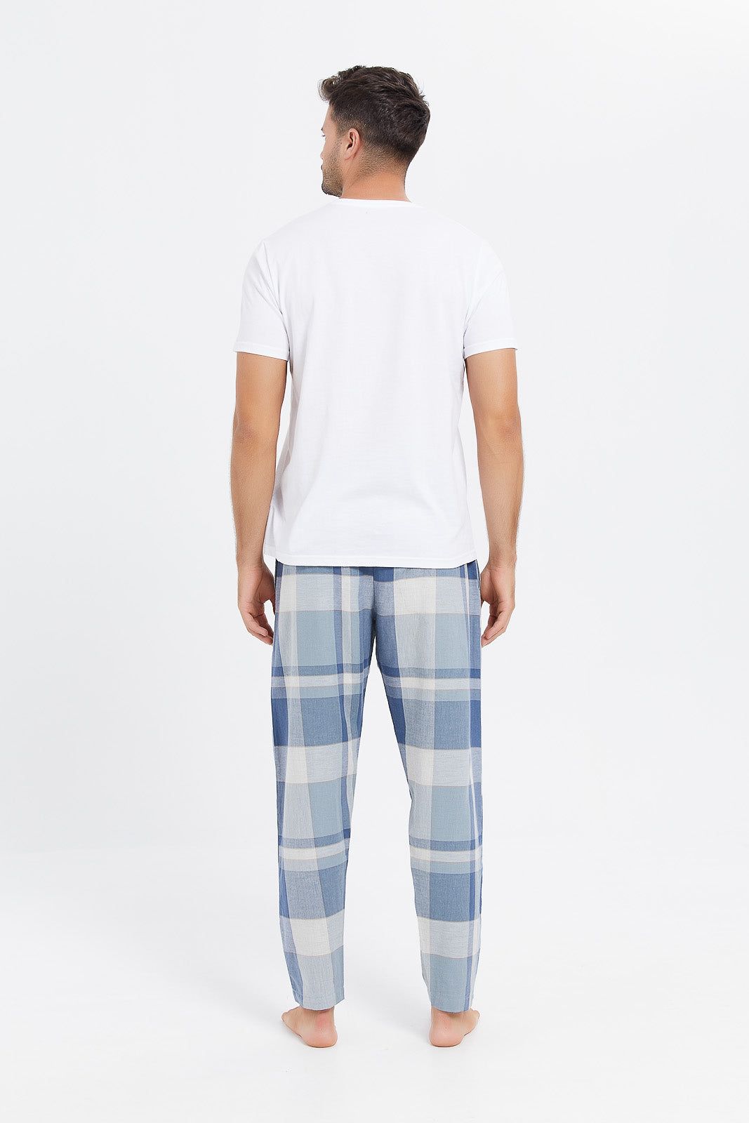 Men Blue Check Pyjama Bottom sold by Redtag product image thumbnail 3
