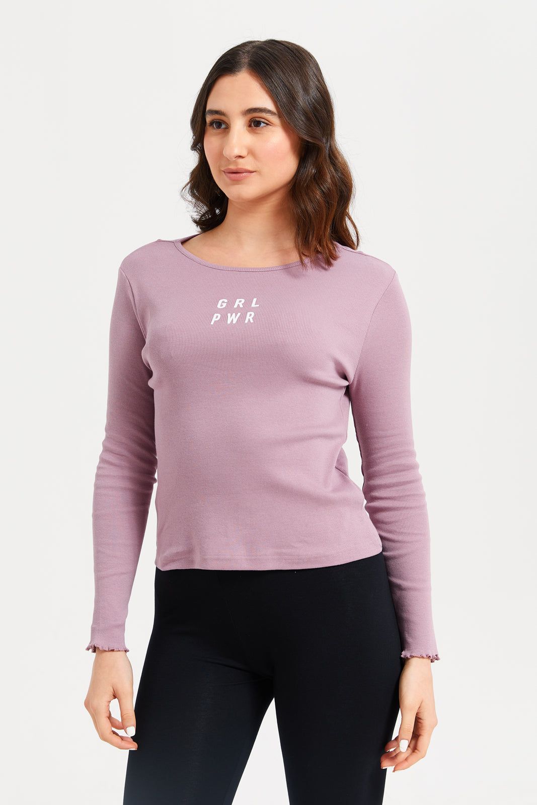 Women Lilac Grl Pwr Print T-Shirt sold by Redtag