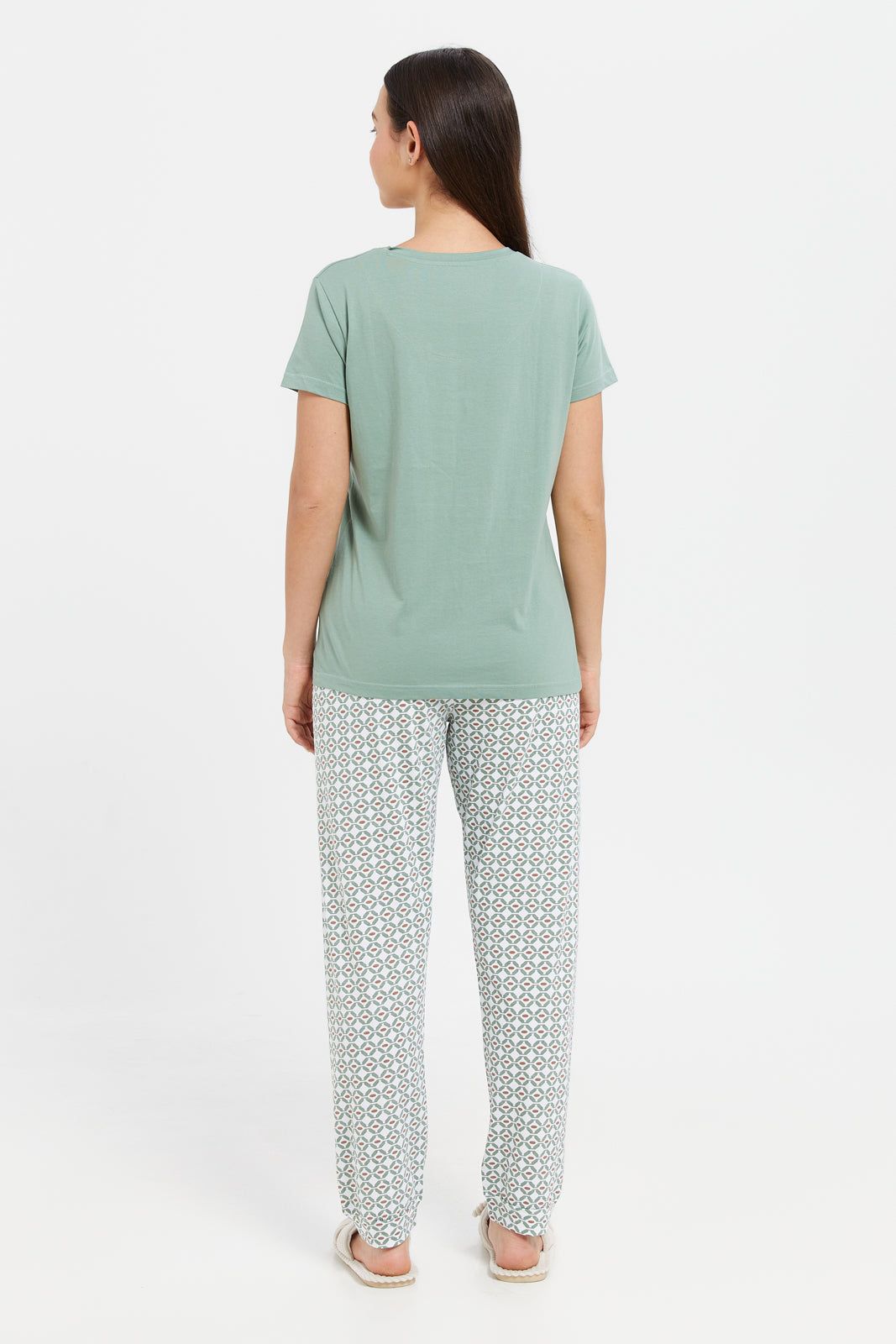 Women Green Chest Print Pyjama Set (2 Piece) sold by Redtag product image thumbnail 4