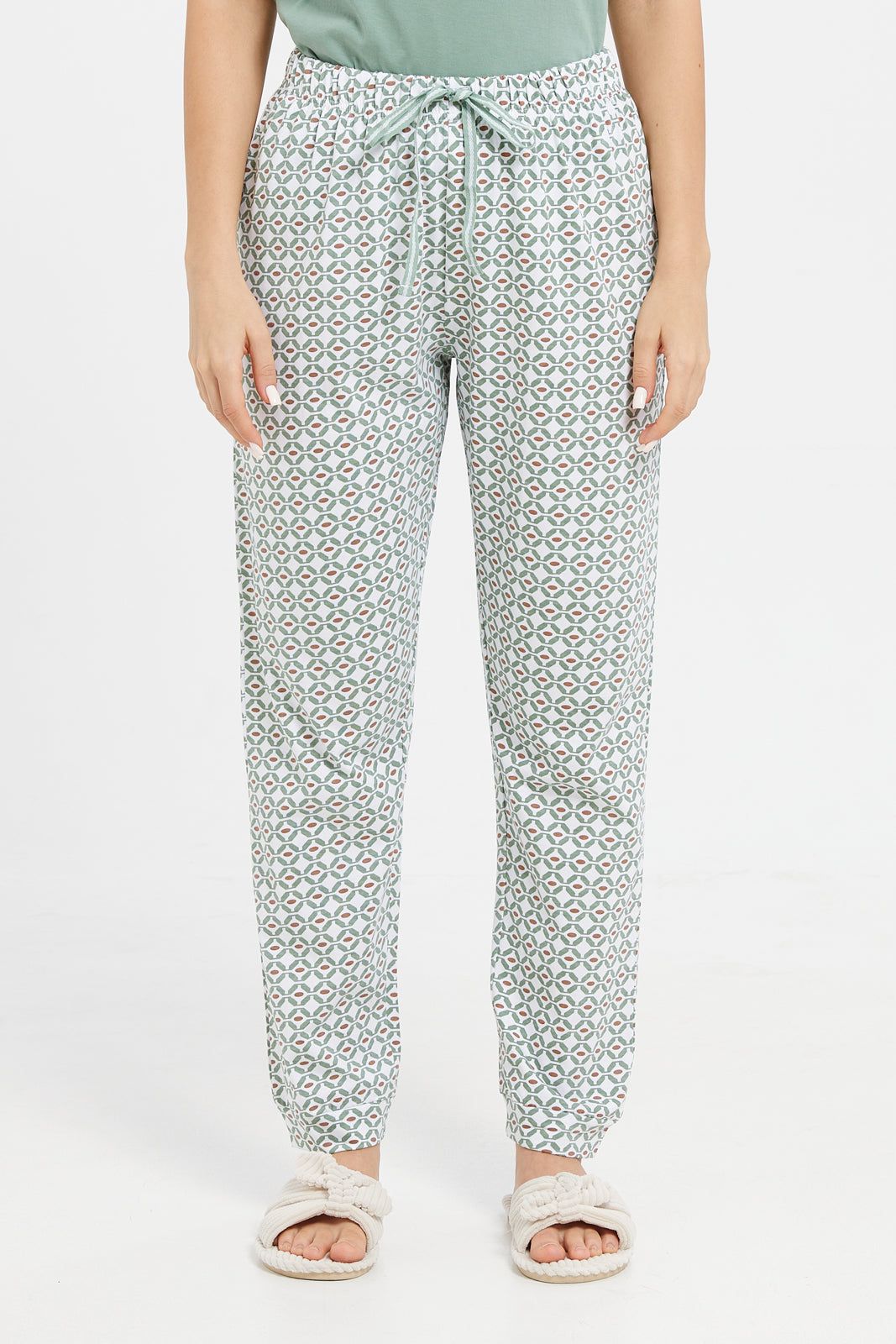 Women Green Chest Print Pyjama Set (2 Piece) sold by Redtag product image thumbnail 3