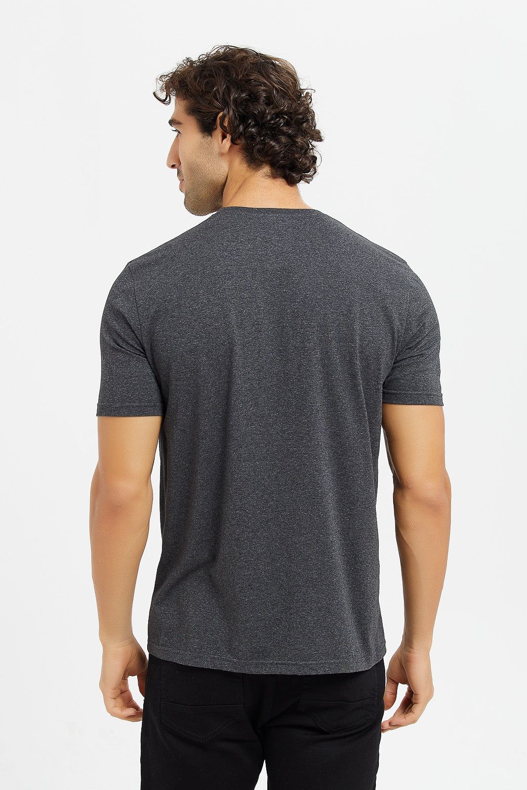 Men Charcoal Graphic T-Shirt sold by Redtag product image thumbnail 3