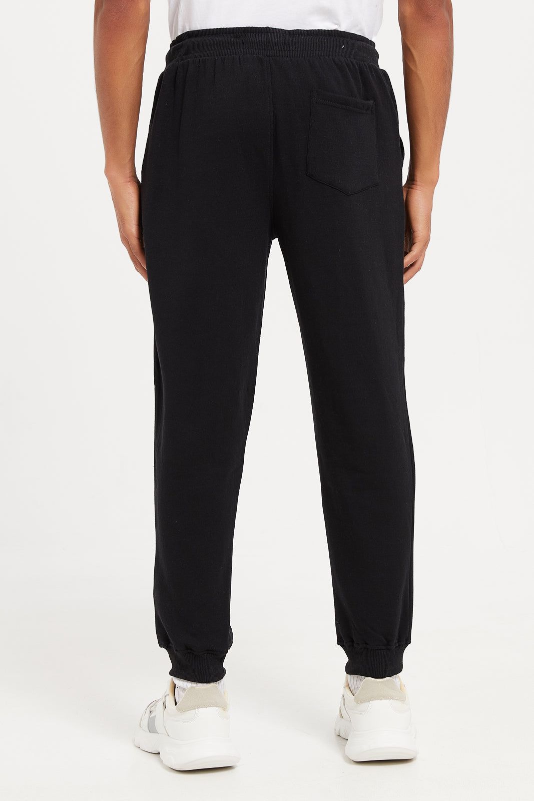 Men Black Basic Track Pants sold by Redtag product image thumbnail 3