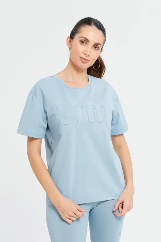 Women Mint Short Sleeve Active Embossed T-Shirt sold by Redtag