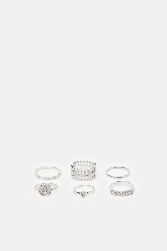 Women Silver Ring Set (Pack of 6) sold by Redtag