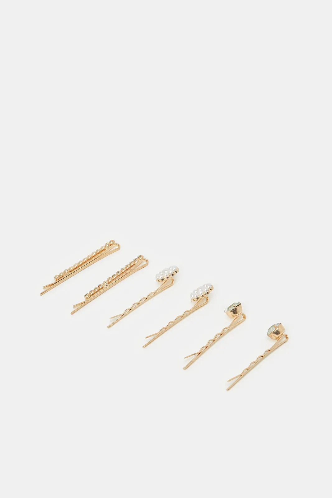 Women Gold Embellished Hair Clips (6 Piece) sold by Redtag product image thumbnail 2