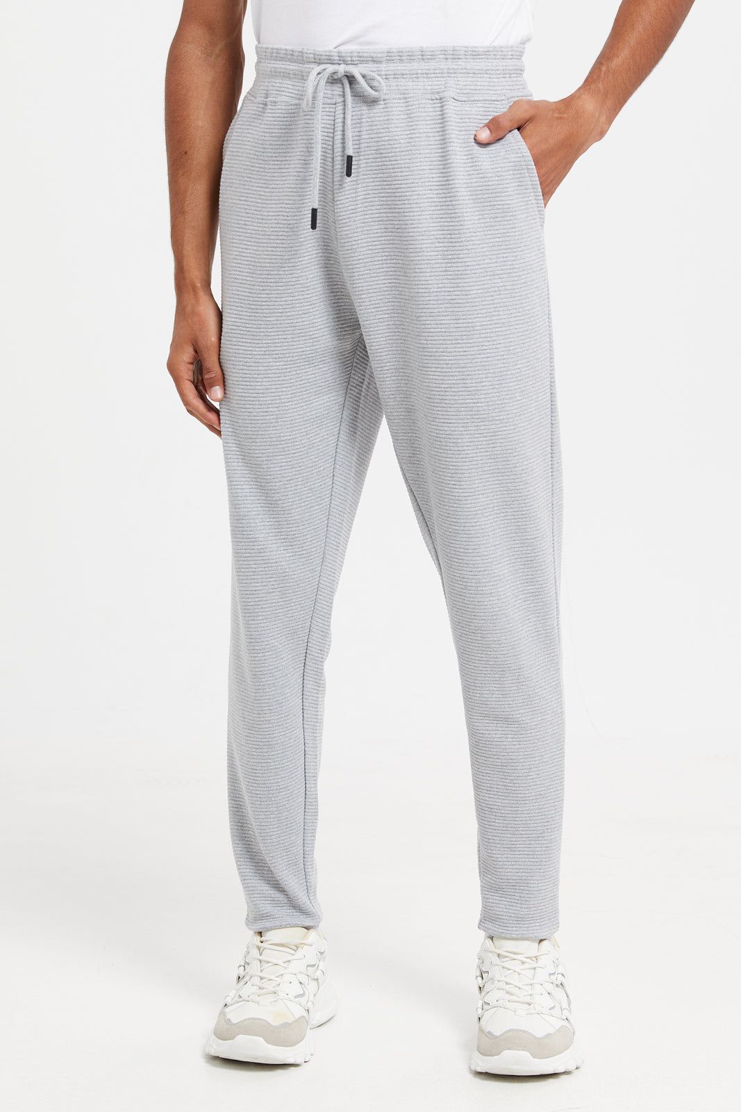 Men Grey Plain Joggers sold by Redtag