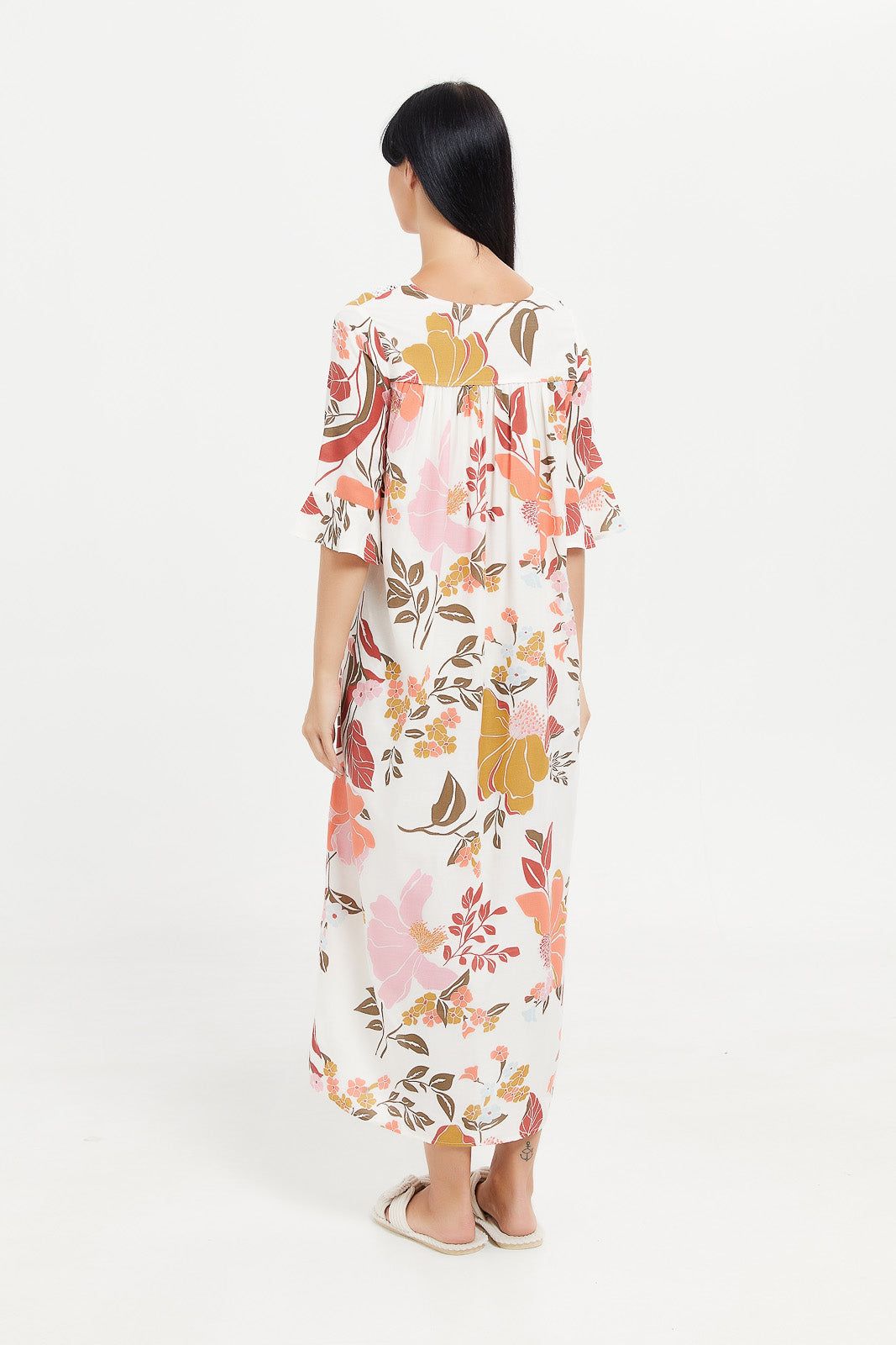 Women White Printed Short Sleeves Nightgown sold by Redtag product image thumbnail 2