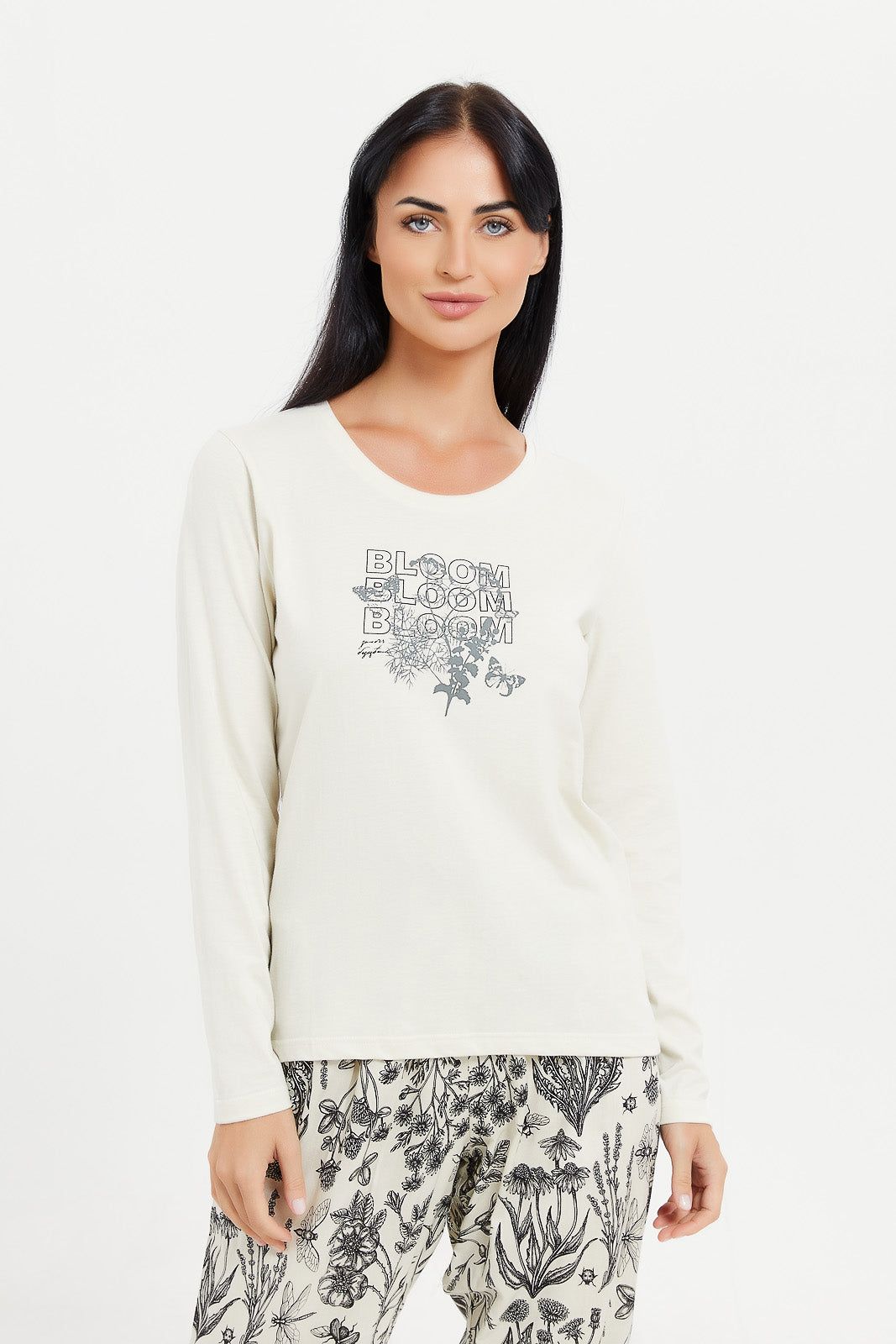 Women White Printed Pajama Set (2 Piece) sold by Redtag product image thumbnail 2