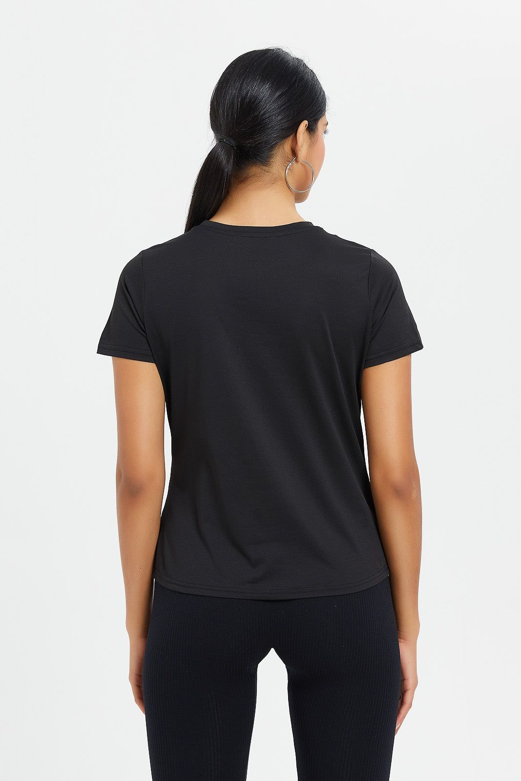 Women Black Soft Touch T-Shirt sold by Redtag product image thumbnail 3